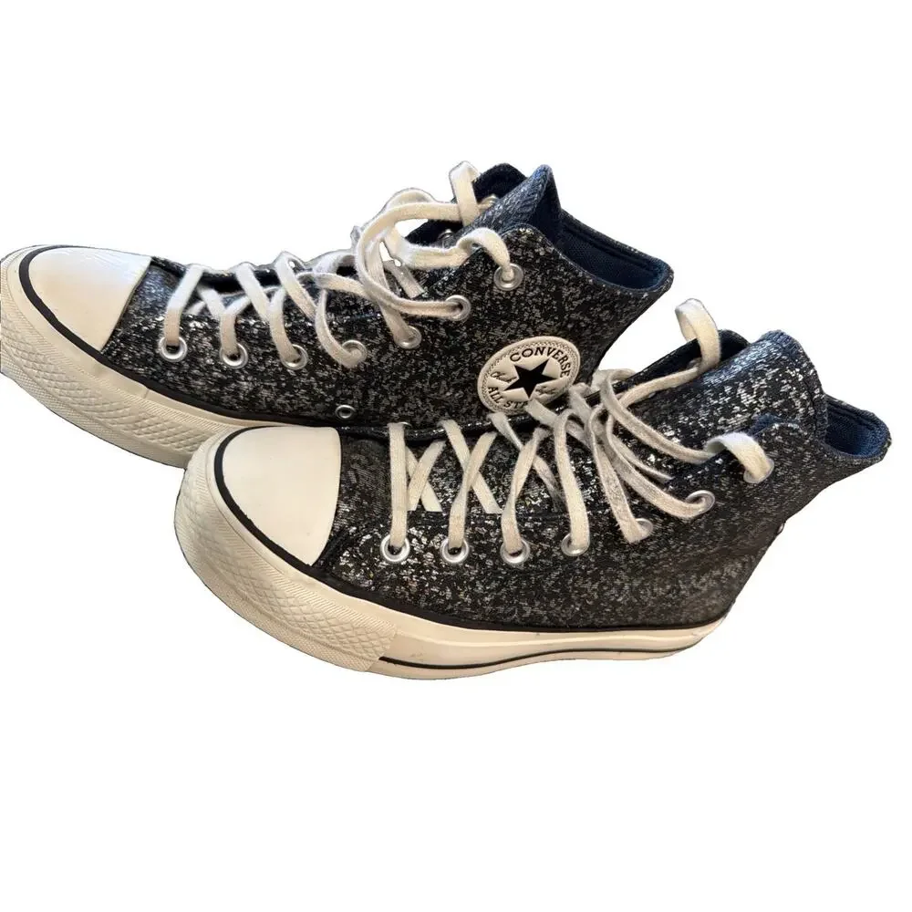 Converse Chuck Taylor All Star High Black Glitter Multi Women's Size 7